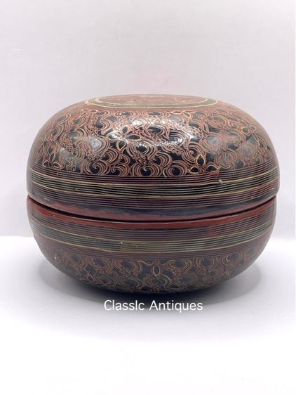 ตลับ เครื่องเขิน โบราณ รูปที่ 3