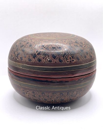 ตลับ เครื่องเขิน โบราณ รูปที่ 8