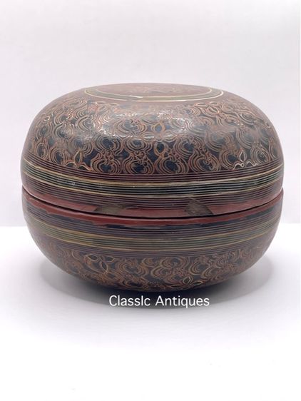 ตลับ เครื่องเขิน โบราณ รูปที่ 12