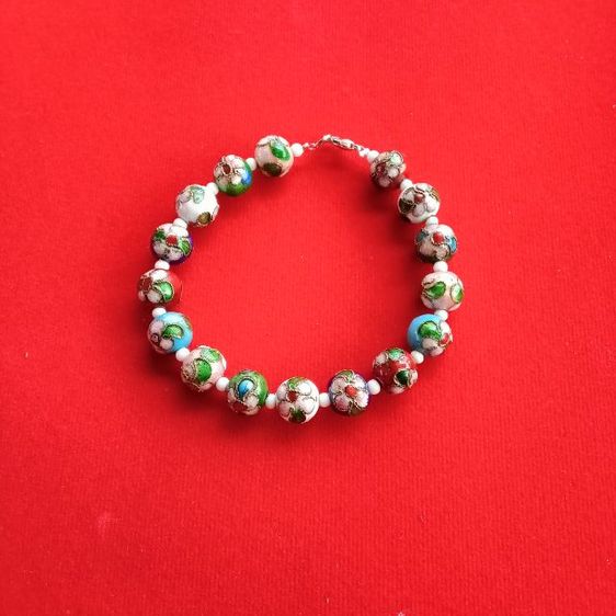 🔖ข้อมือกังไสโบราณ คั่นเม็ดลูกปัดกระเบื้องสีขาว งานจริงสวยมาก รูปที่ 4