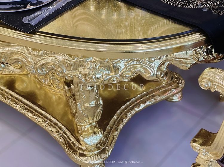 ALCAZAR Luxury Baroque Dining Set ชุดโต๊ะอาหารสไตล์บาร็อค หลุยส์ สีทอง 10ที่นั่ง รุ่น อัลคาซาร์ รูปที่ 5