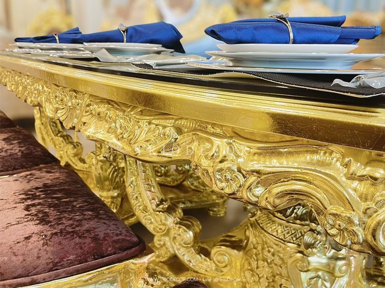 ALCAZAR Luxury Baroque Dining Set ชุดโต๊ะอาหารสไตล์บาร็อค หลุยส์ สีทอง 10ที่นั่ง รุ่น อัลคาซาร์ รูปที่ 18
