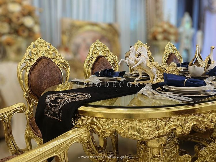 ALCAZAR Luxury Baroque Dining Set ชุดโต๊ะอาหารสไตล์บาร็อค หลุยส์ สีทอง 10ที่นั่ง รุ่น อัลคาซาร์ รูปที่ 14