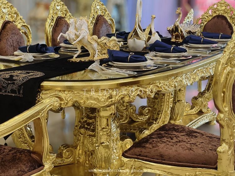 ALCAZAR Luxury Baroque Dining Set ชุดโต๊ะอาหารสไตล์บาร็อค หลุยส์ สีทอง 10ที่นั่ง รุ่น อัลคาซาร์ รูปที่ 10