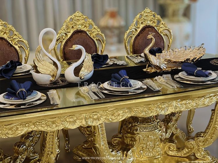 ALCAZAR Luxury Baroque Dining Set ชุดโต๊ะอาหารสไตล์บาร็อค หลุยส์ สีทอง 10ที่นั่ง รุ่น อัลคาซาร์ รูปที่ 8