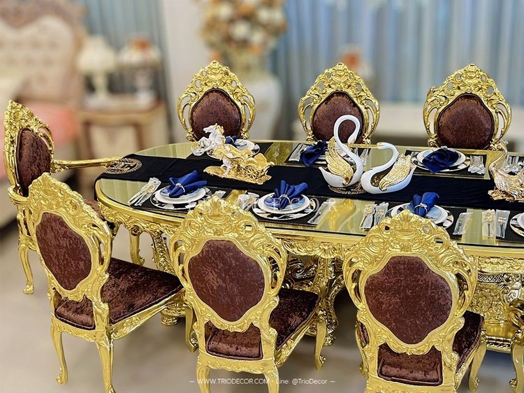 ALCAZAR Luxury Baroque Dining Set ชุดโต๊ะอาหารสไตล์บาร็อค หลุยส์ สีทอง 10ที่นั่ง รุ่น อัลคาซาร์ รูปที่ 13