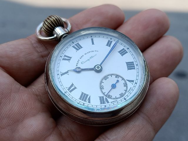 นาฬิกาพก West End Watch Co.หน้ากระเบื้องโบราณ รูปที่ 13