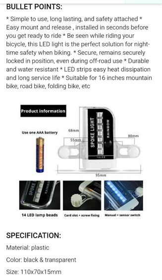 ส่งฟรี ไฟอัตโนมัติติดล้อจักรยาน รูปที่ 3