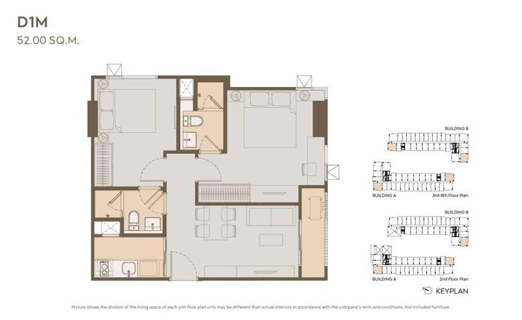 52 ตร.ม. 2 ห้องนอน 2 ห้องน้ำ คอนโดสำหรับ ขายใน ช่องนนทรี