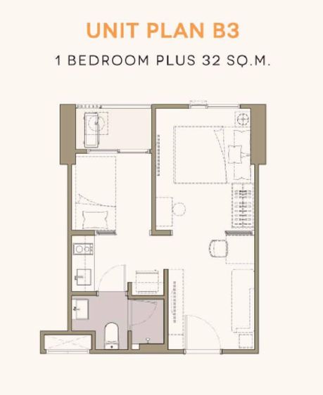 32 ตร.ม. 1 ห้องนอน 1 ห้องน้ำ คอนโดสำหรับ ขายใน รองเมือง