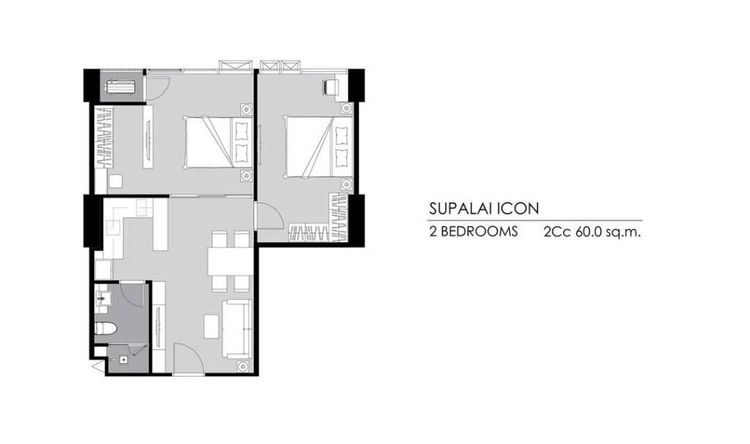 Supalai 60 ตร.ม. 2 ห้องนอน 1 ห้องน้ำ คอนโดสำหรับ ขายใน ทุ่งมหาเมฆ