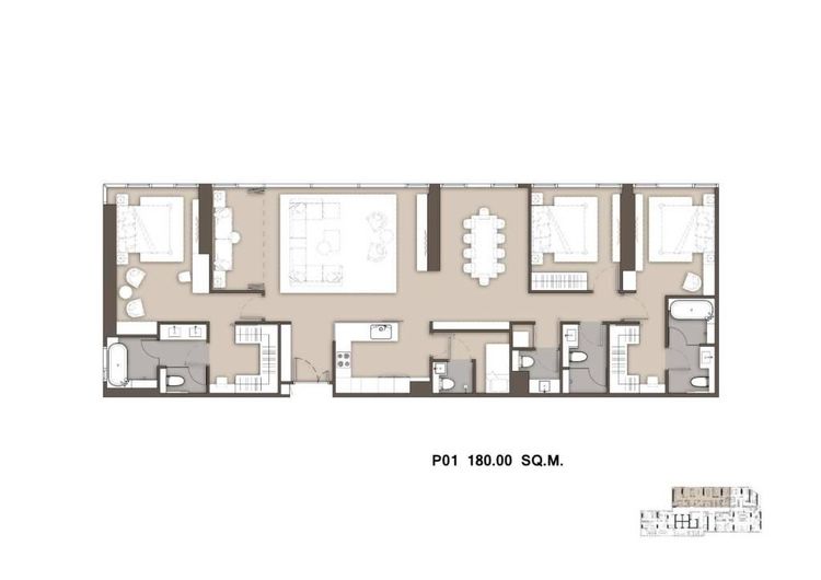 180 ตร.ม. 3 ห้องนอน 4 ห้องน้ำ คอนโดสำหรับ ขายใน พระโขนงเหนือ