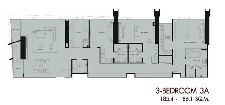 185 ตร.ม. 3 ห้องนอน 4 ห้องน้ำ คอนโดสำหรับ ขายใน ดุสิต