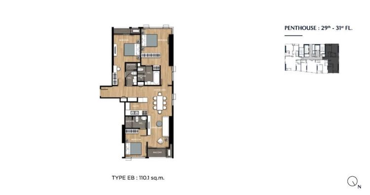 อื่นๆ 112 ตร.ม. 3 ห้องนอน 3 ห้องน้ำ คอนโดสำหรับ ขายใน ทุ่งมหาเมฆ
