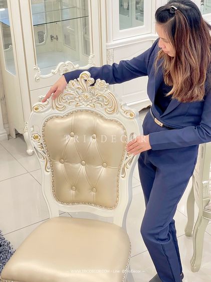 RETIZIA-III CLASSIC DINING SET ชุดโต๊ะอาหาร ท็อปหิน สไตล์หลุยส์ 6ที่นั่ง 160ซม รุ่น เรติเซีย-3 รูปที่ 11