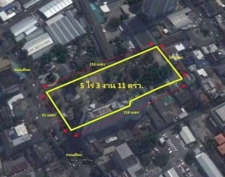 ขายที่ดิน ถนนสีลม 9,640 ตารางเมตร ทำเลดี
