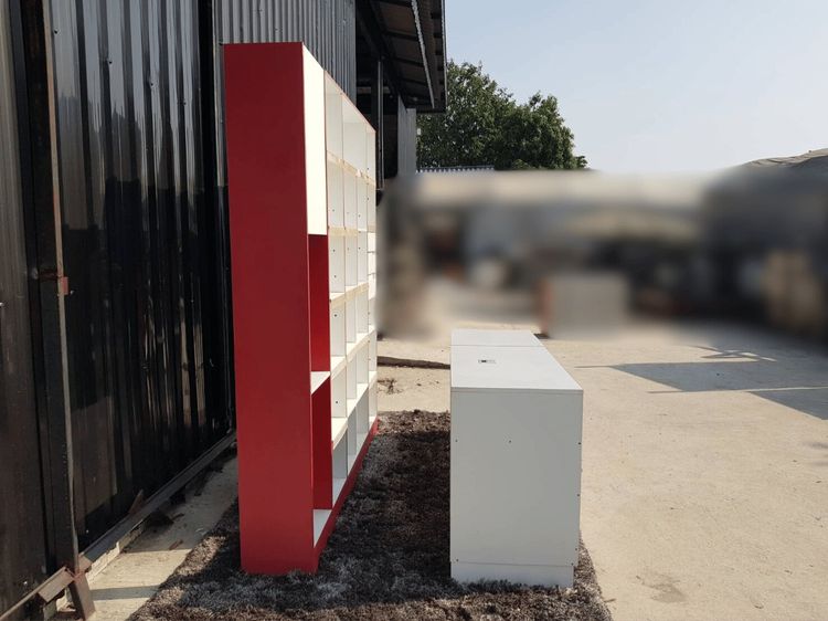 เคาน์เตอร์มินิมาร์ท เคาน์เตอร์คิดเงิน เคาน์เตอร์ร้านค้า สีขาวแดง 1 เซ็ต มี 3 ชิ้น รูปที่ 17