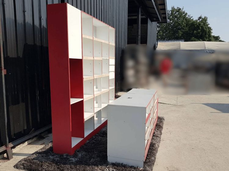 เคาน์เตอร์มินิมาร์ท เคาน์เตอร์คิดเงิน เคาน์เตอร์ร้านค้า สีขาวแดง 1 เซ็ต มี 3 ชิ้น รูปที่ 14