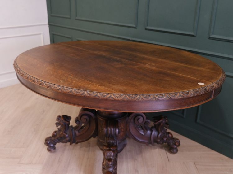 ชุดโต๊ะกลมเก้าอี้ 5ตัว เบาะผ้า สีแดง สไตล์วินเทจ งานยุโรปมาจากเยอรมนี รูปที่ 15