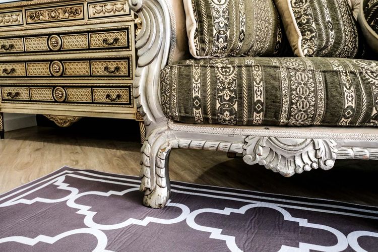 โซฟาหลุยส์ โซฟา 3 ที่นั่ง เบาะลายสวยมาก ดึงกระดุม หรูหราสไตล์หลุยส์ สินค้านำเข้า โครงไม้ รูปที่ 5