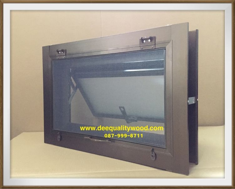 หน้าต่างกระทุ้ง 60x40 พร้อมมุ้งลวด อลูมิเนียมสีอบขาว กระจกฝ้า รูปที่ 9