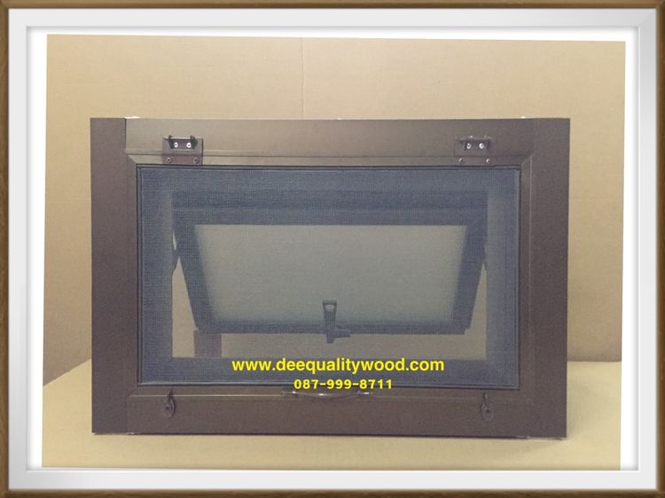 หน้าต่างกระทุ้ง 60x40 พร้อมมุ้งลวด อลูมิเนียมสีอบขาว กระจกฝ้า รูปที่ 6