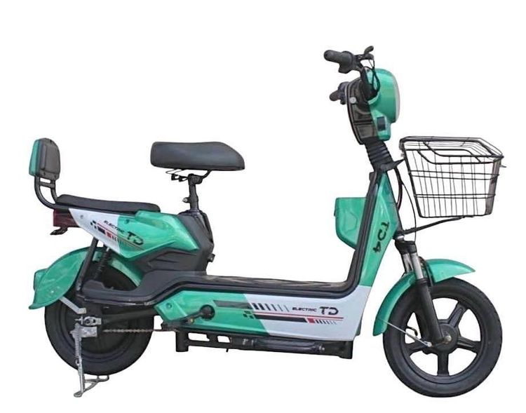 จักรยานไฟฟ้า คุณภาพดี ราคาประหยัด สีสันสวยงาม ทูโทน TD4 •	มีโช๊คคู่หน้าหลัง ซับแรงกระแทก •	เบาะหนังนุ่มสบาย •	มีที่พักเท้าขณะขับ •	มีช่องเก็ รูปที่ 5