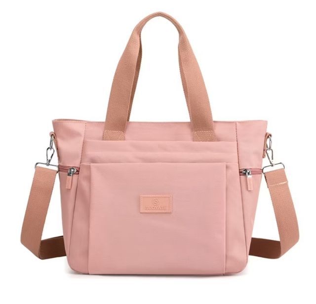 หญิง ไนล่อน อื่นๆ กระเป๋าสะพาย ถือ ขนาดใหญ่ สีชมพู