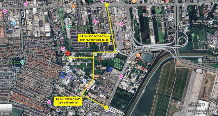 ขายที่ดิน 99 ตร.วา เข้าออกได้สองทาง (ถนนลาดกระบัง ถนนกิ่งแก้ว) ต.ราชาเทวะ อ.บางพลี สมุทรปราการ ใกล้สุวรรณภูมิ