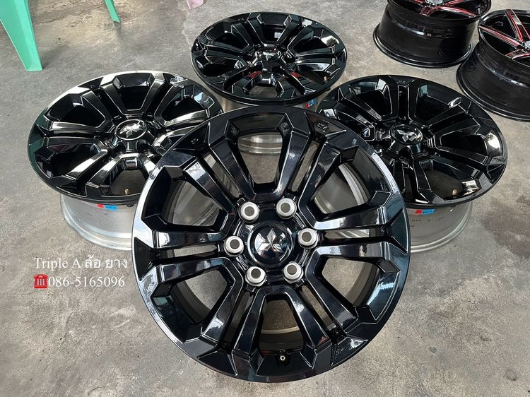 ✨ล้อแม็ก 6รู139✨Mitsu Triton Athlete ขอบ 18 สีดำแท้💯