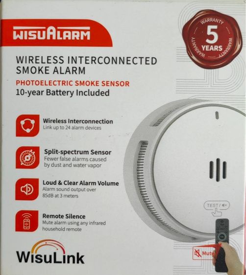 สัญญาณจับควันไฟ แบบ WiFi Wisualarm Smart WiFi Smoke Alarm พร้อมแบตเตอรี่แบบถอดเปลี่ยนได้ รูปที่ 5