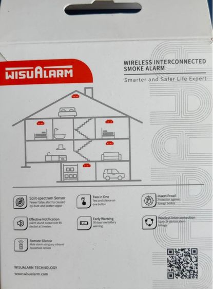 สัญญาณจับควันไฟ แบบ WiFi Wisualarm Smart WiFi Smoke Alarm พร้อมแบตเตอรี่แบบถอดเปลี่ยนได้ รูปที่ 6