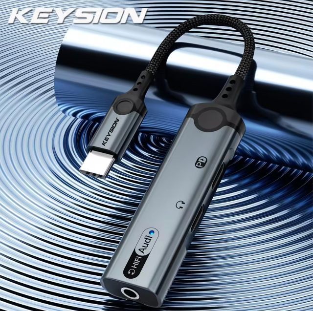 KEYSION หูฟัง3 In 1 Type C ถึง3.5มม. ตัวแปลงสัญญาณเสียงดิจิตอลเป็นอานาล็อกหูฟังคู่ประเภท C อะแดปเตอร์เชื่อมหูฟัง PD60W  รูปที่ 2