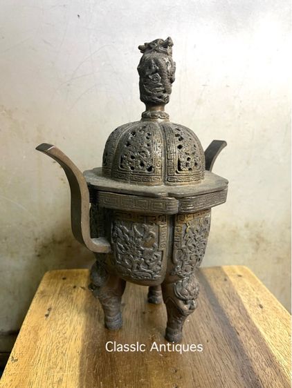 กระถาง กำยานมังกร ขาสิงห์ทองเหลือง A83 รูปที่ 11