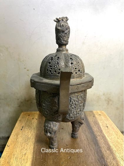 กระถาง กำยานมังกร ขาสิงห์ทองเหลือง A83 รูปที่ 12