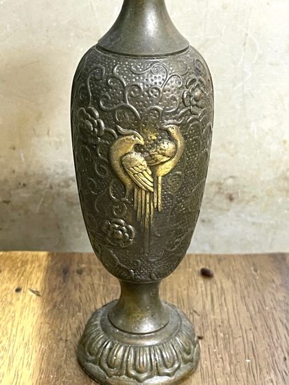 เชิงเทียน ไก่ฟ้า ทองเหลืองสะสม รูปที่ 8