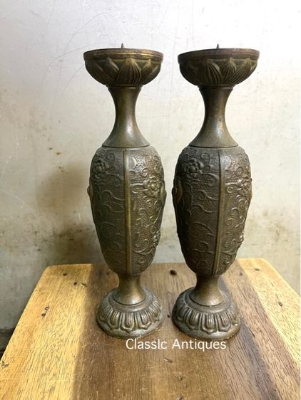 เชิงเทียน ไก่ฟ้า ทองเหลืองสะสม รูปที่ 6