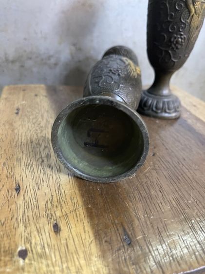 เชิงเทียน ไก่ฟ้า ทองเหลืองสะสม รูปที่ 15