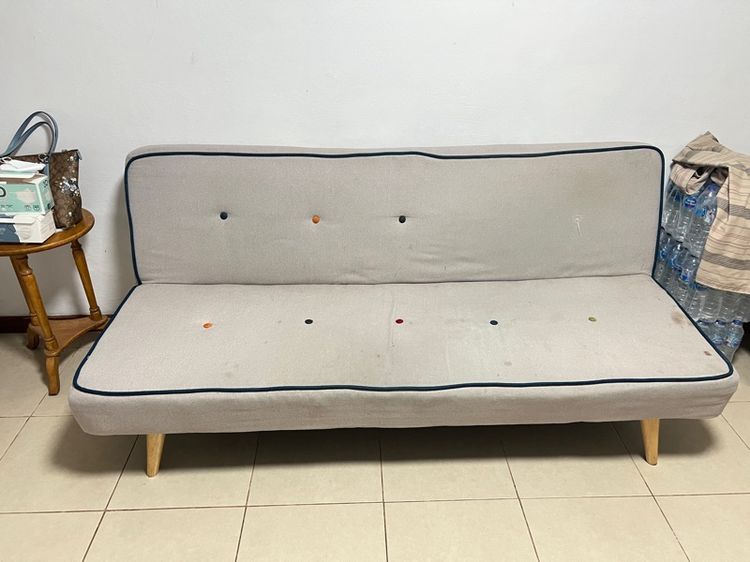 เทา ผ้า 4 ที่นั่ง โซฟาเบด ปรับนอนได้ ของ Koncept furniture มือสอง