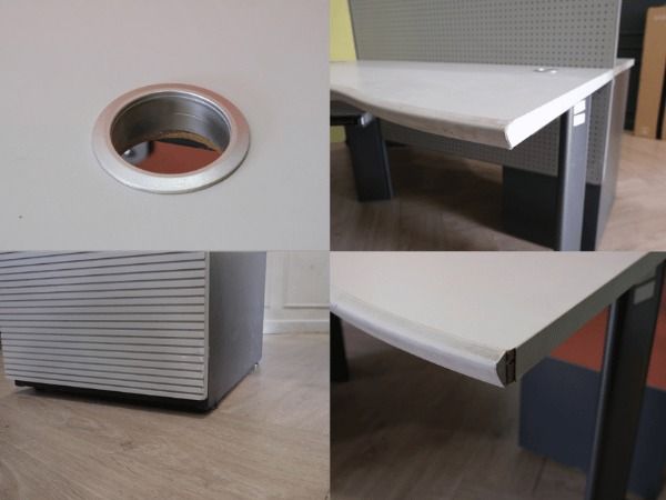 โต๊ะทำงานกลุ่ม 6 ที่นั่ง แบรนด์ UB ขาเหล็ก +ตู้ 3 ลิ้นชัก 6 ใบ +พาทิชั่นบนโต๊ะ 6 แผ่น รูปที่ 6