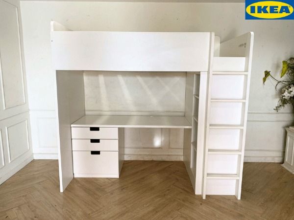 อื่นๆ เตียง 3 ฟุต ทรงสูงพร้อมโต๊ะและที่เก็บของ ยี่ห้อ Ikea รุ่น SMÅSTAD สมวสตัด