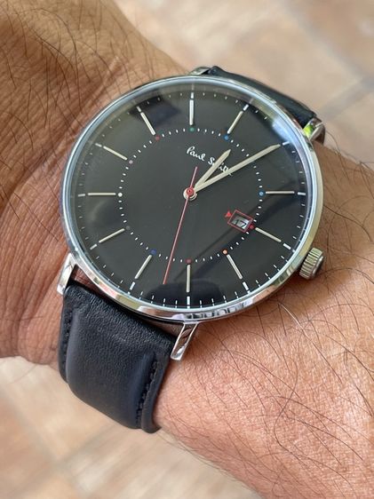 ดำ อื่นๆ PAUL SMITH P10085 Quartz Analog Leather Stainless Men's Watch Preowned