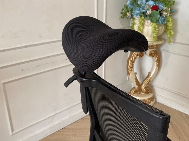 เก้าอี้สำนักงานเพื่อสุขภาพ เบาะผ้า ขาเหล็ก พนักพิงตาข่าย สีดำ รูปที่ 13
