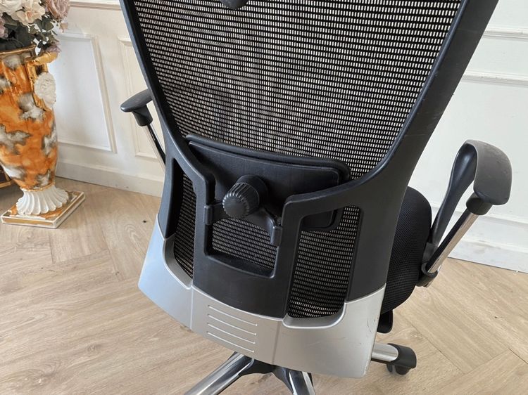 เก้าอี้สำนักงานเพื่อสุขภาพ เบาะผ้า ขาเหล็ก พนักพิงตาข่าย สีดำ รูปที่ 10