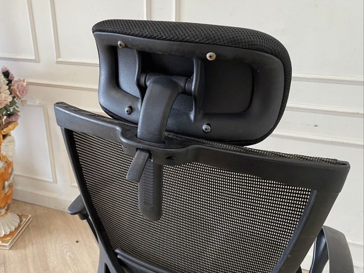 เก้าอี้สำนักงานเพื่อสุขภาพ เบาะผ้า ขาเหล็ก พนักพิงตาข่าย สีดำ รูปที่ 11