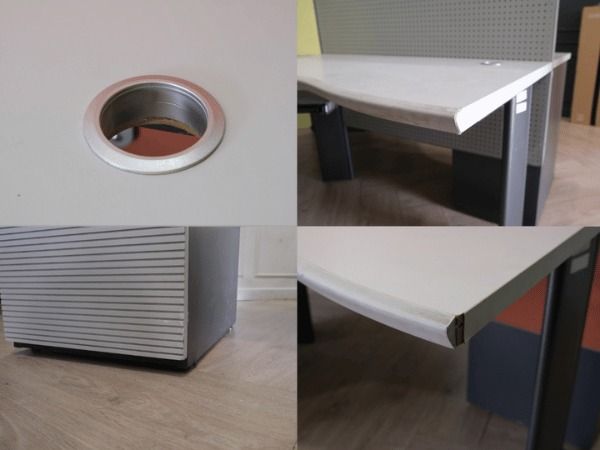 โต๊ะทำงานกลุ่ม 3 ที่นั่ง แบรนด์ UB ขาเหล็ก +ตู้ 3 ลิ้นชัก 3 ใบ +พาทิชั่นบนโต๊ะ 3 แผ่น รูปที่ 6