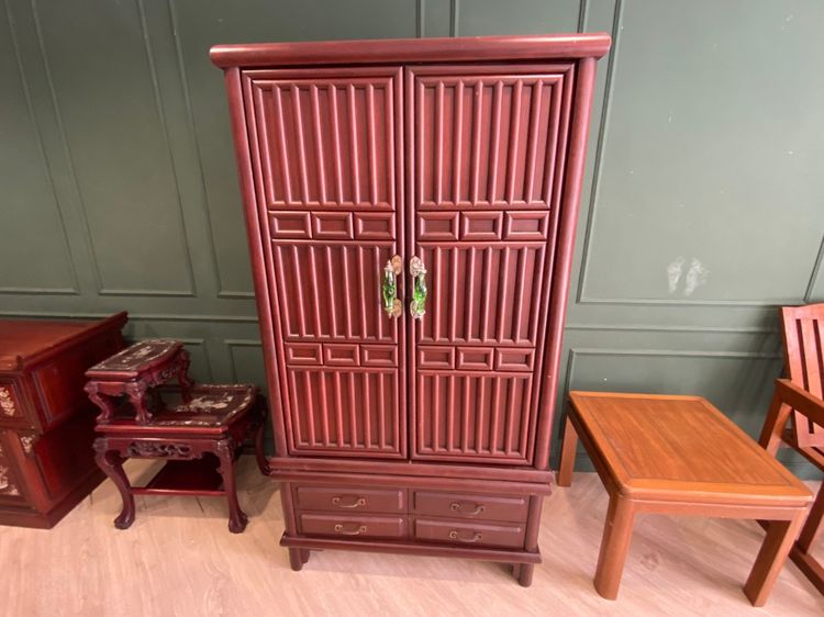 ตู้เสื้อผ้า ตู้ไม้สักทั้งใบ 4 บานเปิด งานคุณภาพจากโรงแรม 5 ดาว รูปที่ 2