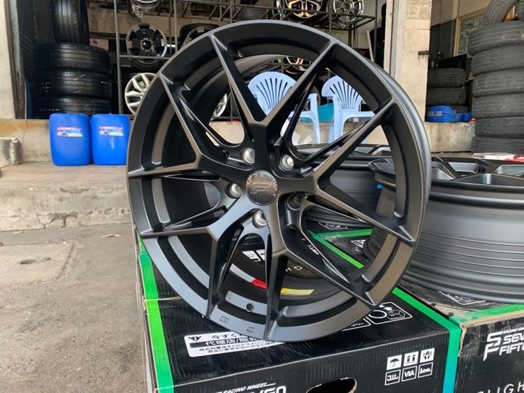 ล้อแม็กมือ1 ขอบ18 ก้านY 5รู100 กว้าง8 ออฟ38 สีดำ ล้อเบา FLOW FORMING งานSEVENFIFTH งานสวยมากๆ รูปที่ 5