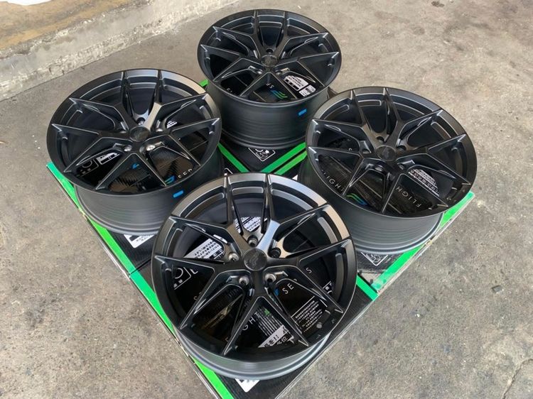 ล้อแม็กมือ1 ขอบ18 ก้านY 5รู100 กว้าง8 ออฟ38 สีดำ ล้อเบา FLOW FORMING งานSEVENFIFTH งานสวยมากๆ รูปที่ 2