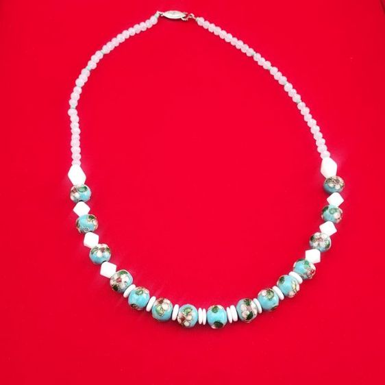 🔖สร้อยคอเม็ดกังไสโบราณและลูกปัดกระเบื้อง ตะขอเงินแท้  รูปที่ 5